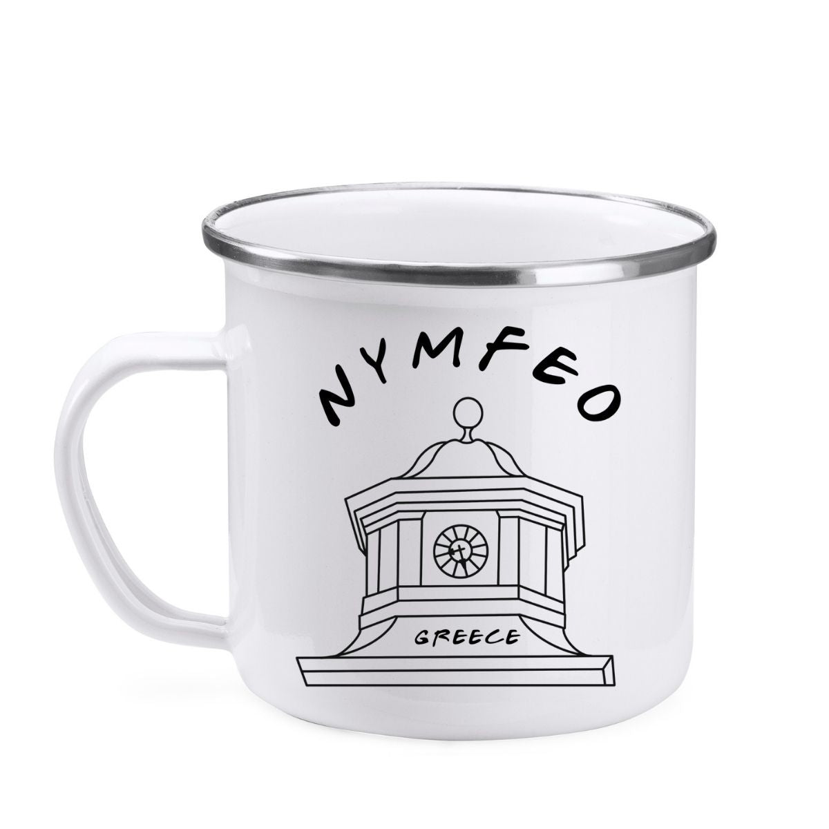 Nymfeo Co. White Enamel Mug Nikeios School
